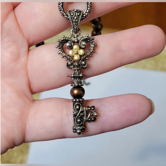 Barbara Bixby 18kt and Sterling Chocolate Pearl Key Enhancer Necklace - Picture 6 of 16